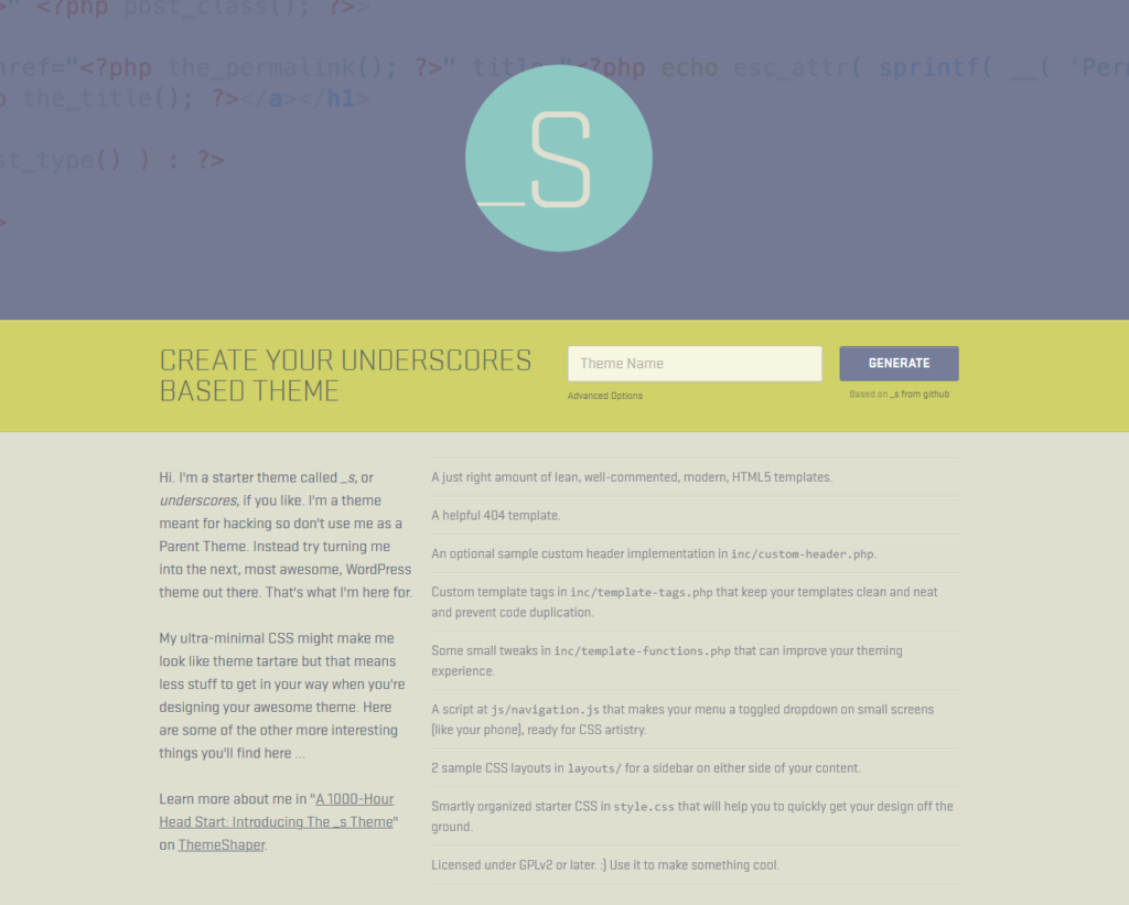 Page Underscores
